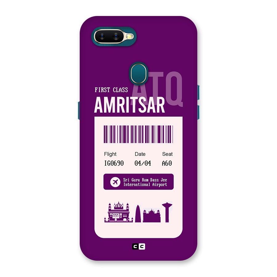 Amritsar Boarding Pass Back Case for Oppo A12s