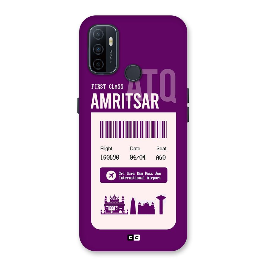 Amritsar Boarding Pass Back Case for Oppo A32