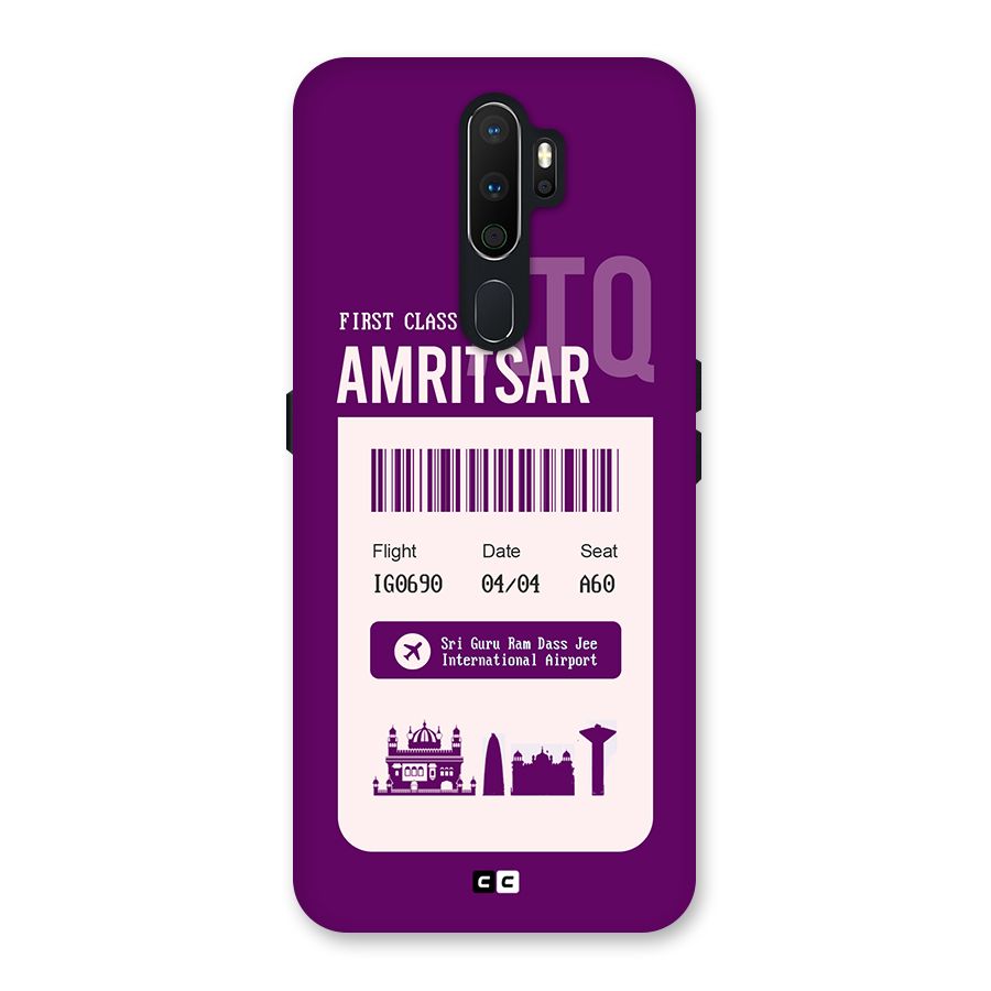 Amritsar Boarding Pass Back Case for Oppo A5 (2020)