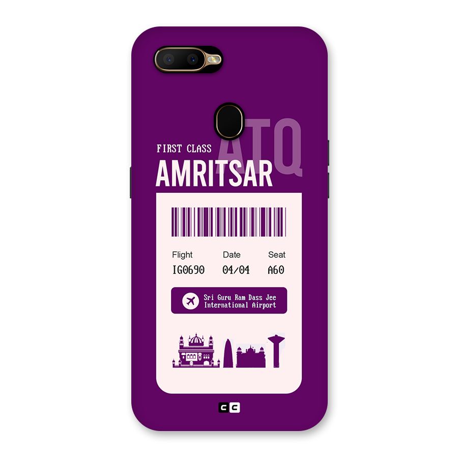Amritsar Boarding Pass Back Case for Oppo A5s