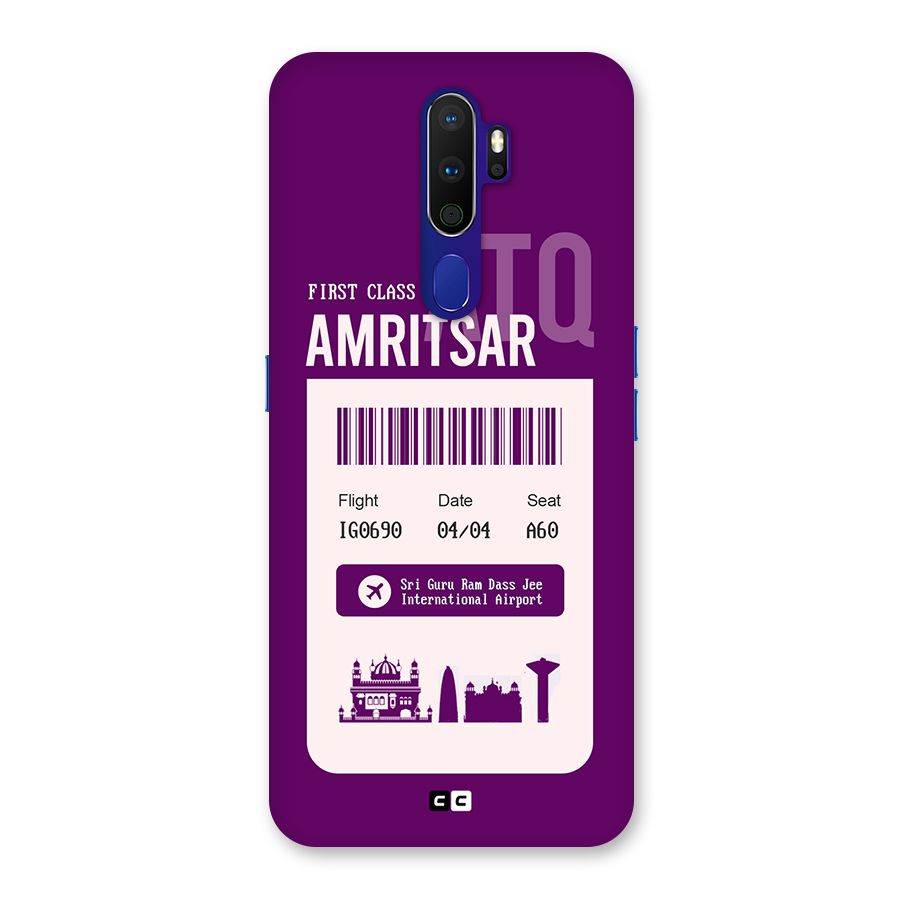Amritsar Boarding Pass Back Case for Oppo A9 (2020)