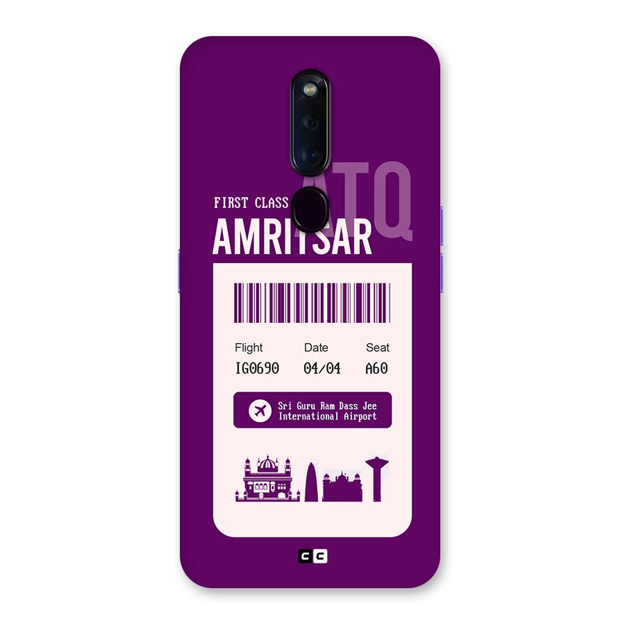Amritsar Boarding Pass Back Case for Oppo F11 Pro