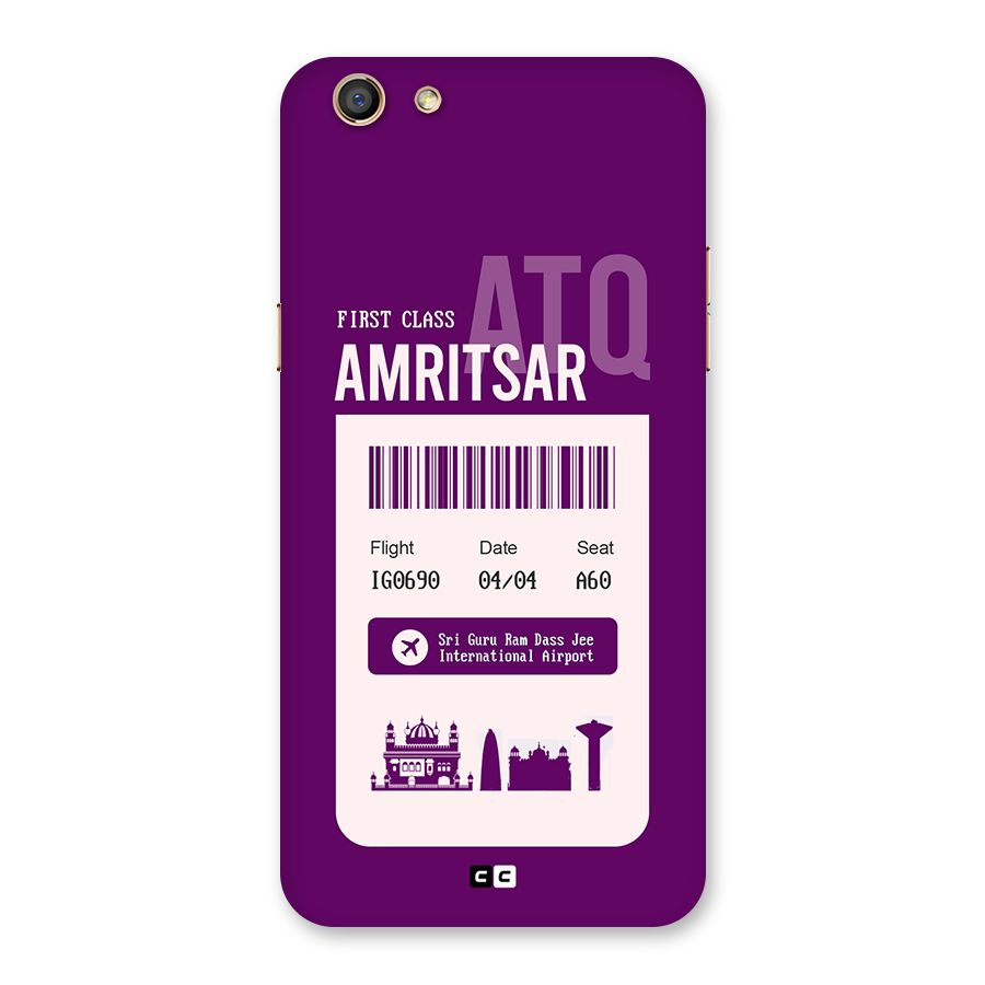 Amritsar Boarding Pass Back Case for Oppo F3