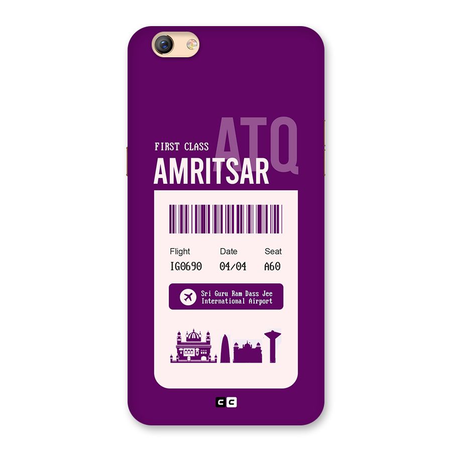Amritsar Boarding Pass Back Case for Oppo F3 Plus