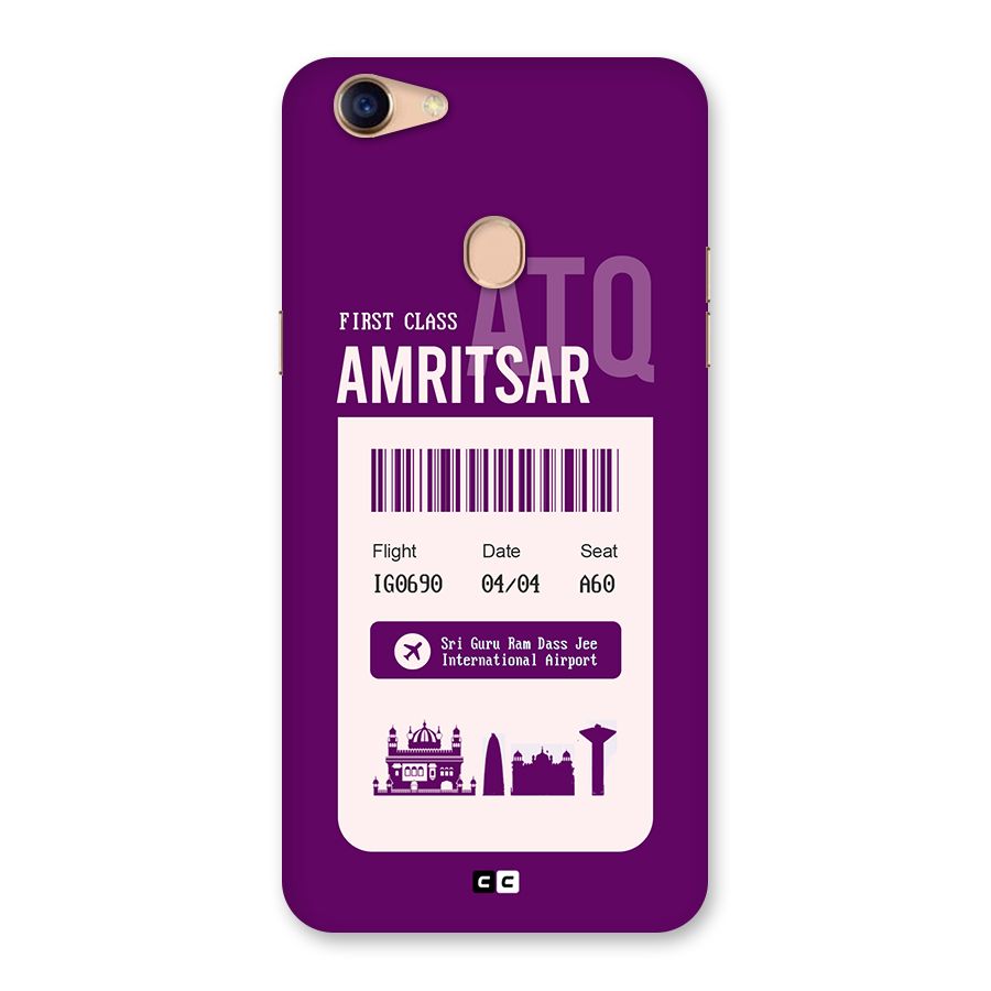 Amritsar Boarding Pass Back Case for Oppo F5 Youth