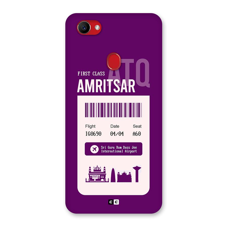 Amritsar Boarding Pass Back Case for Oppo F7