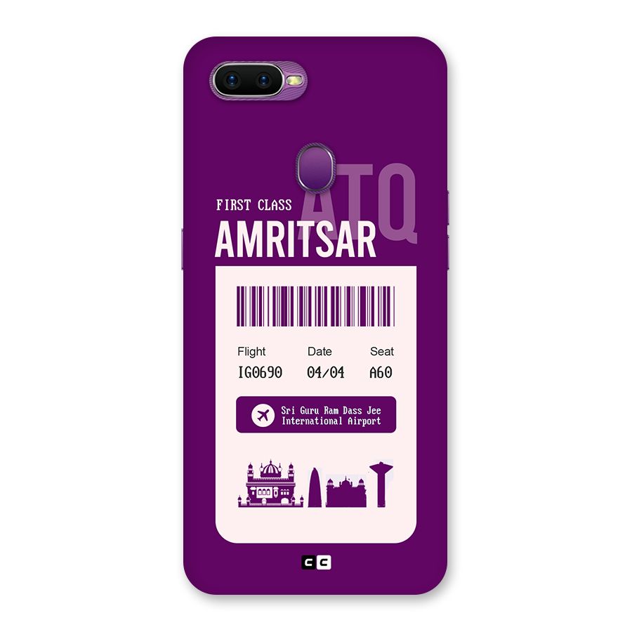 Amritsar Boarding Pass Back Case for Oppo F9