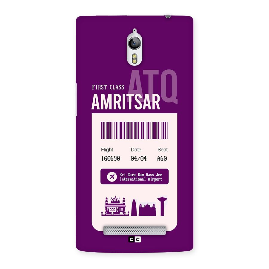 Amritsar Boarding Pass Back Case for Oppo Find 7
