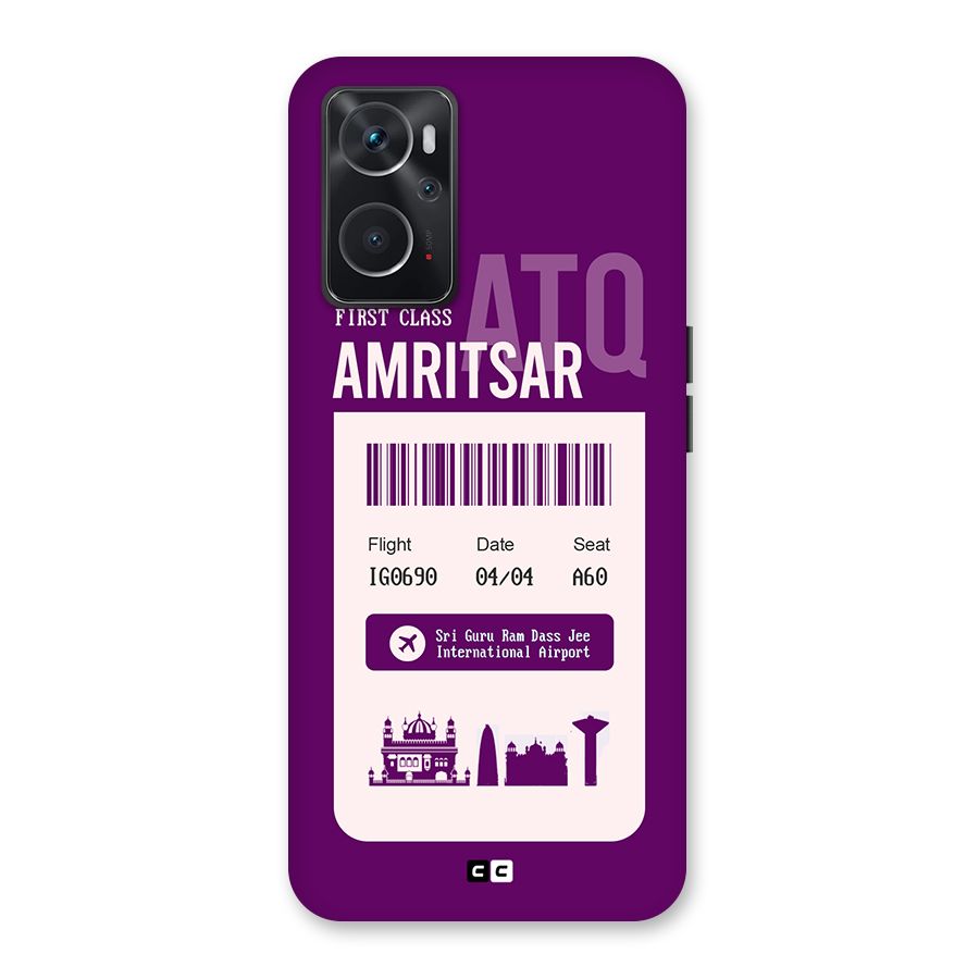 Amritsar Boarding Pass Back Case for Oppo K10 4G