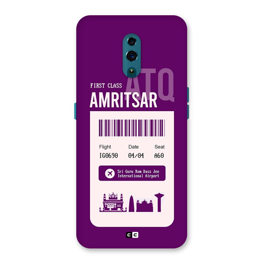 Amritsar Boarding Pass Back Case for Oppo Reno