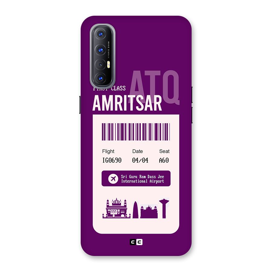 Amritsar Boarding Pass Back Case for Oppo Reno3 Pro
