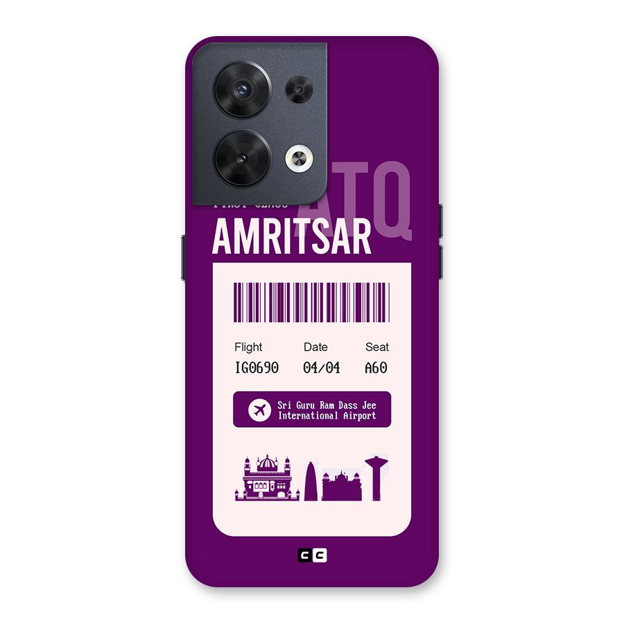 Amritsar Boarding Pass Back Case for Oppo Reno8 5G