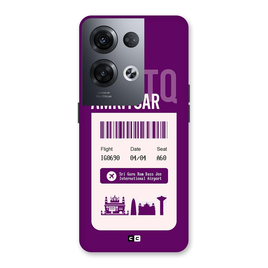 Amritsar Boarding Pass Back Case for Oppo Reno8 Pro 5G