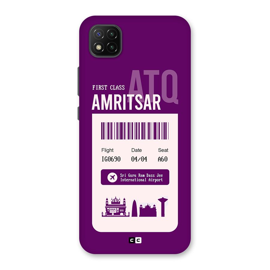 Amritsar Boarding Pass Back Case for Poco C3