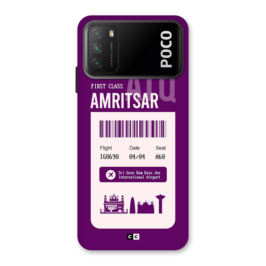 Amritsar Boarding Pass Back Case for Poco M3