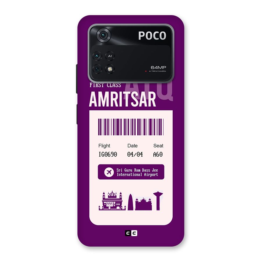 Amritsar Boarding Pass Back Case for Poco M4 Pro 4G