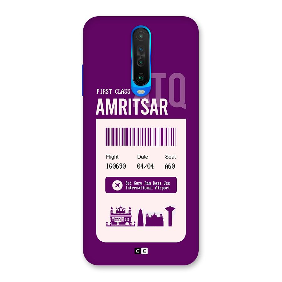 Amritsar Boarding Pass Back Case for Poco X2