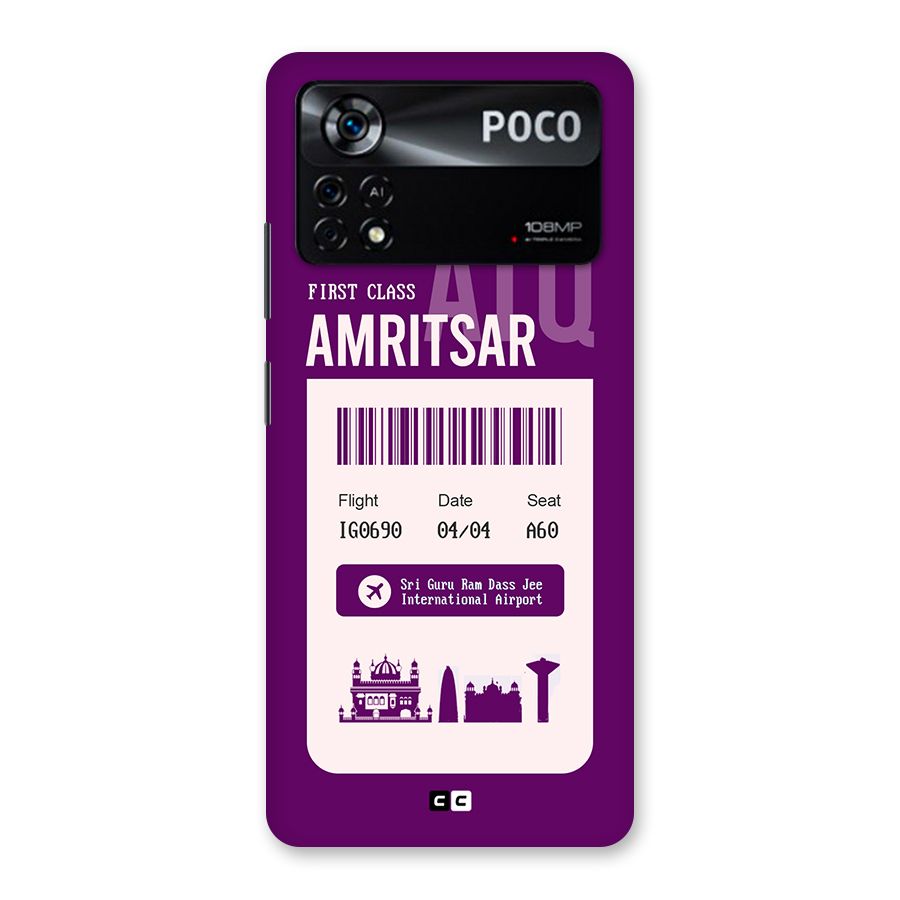 Amritsar Boarding Pass Back Case for Poco X4 Pro 5G