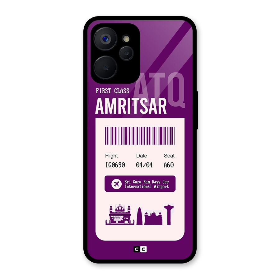 Amritsar Boarding Pass Glass Back Case for Realme 9i 5G
