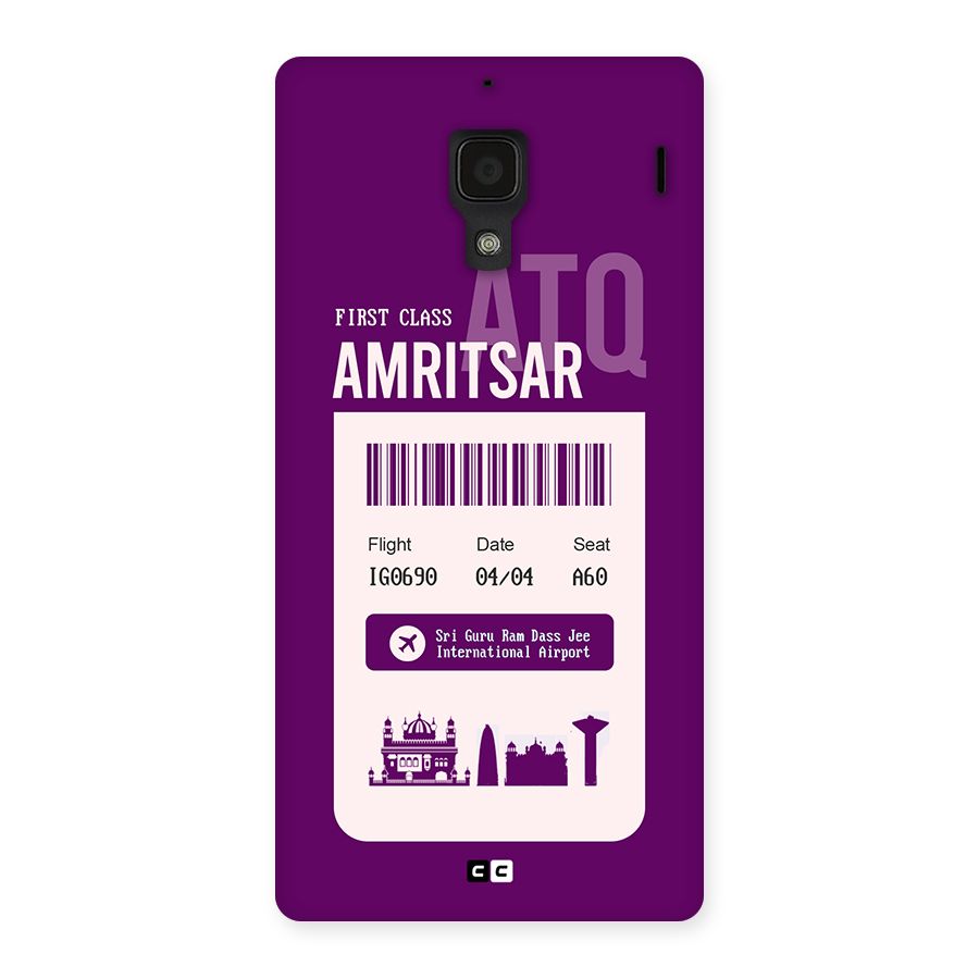 Amritsar Boarding Pass Back Case for Redmi 1s