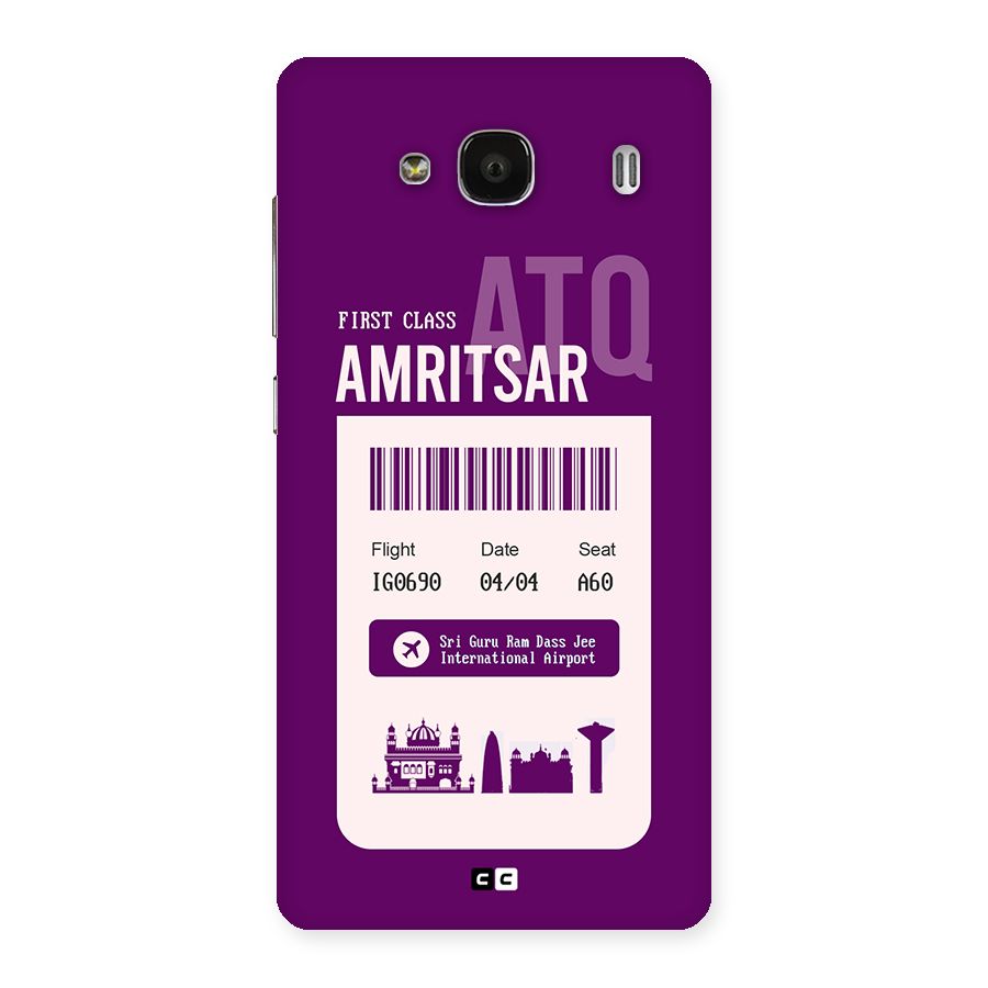 Amritsar Boarding Pass Back Case for Redmi 2