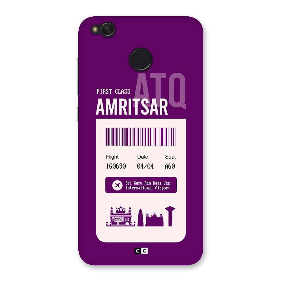 Amritsar Boarding Pass Back Case for Redmi 4