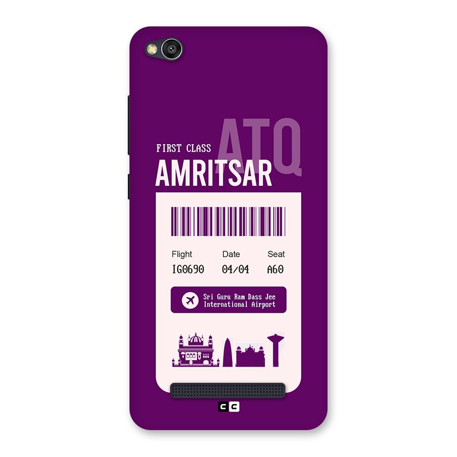 Amritsar Boarding Pass Back Case for Redmi 4A