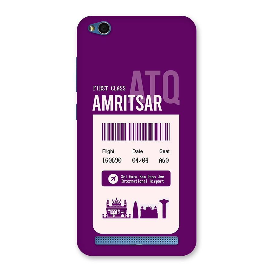 Amritsar Boarding Pass Back Case for Redmi 5A