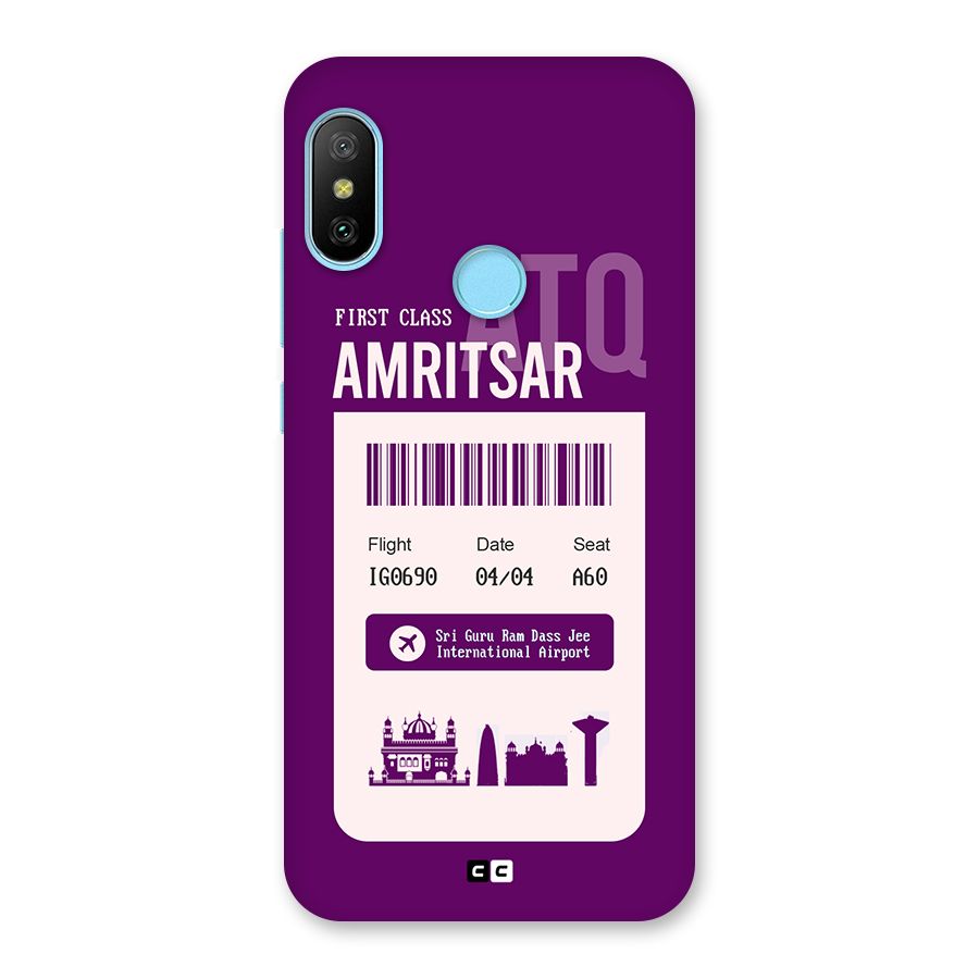 Amritsar Boarding Pass Back Case for Redmi 6 Pro
