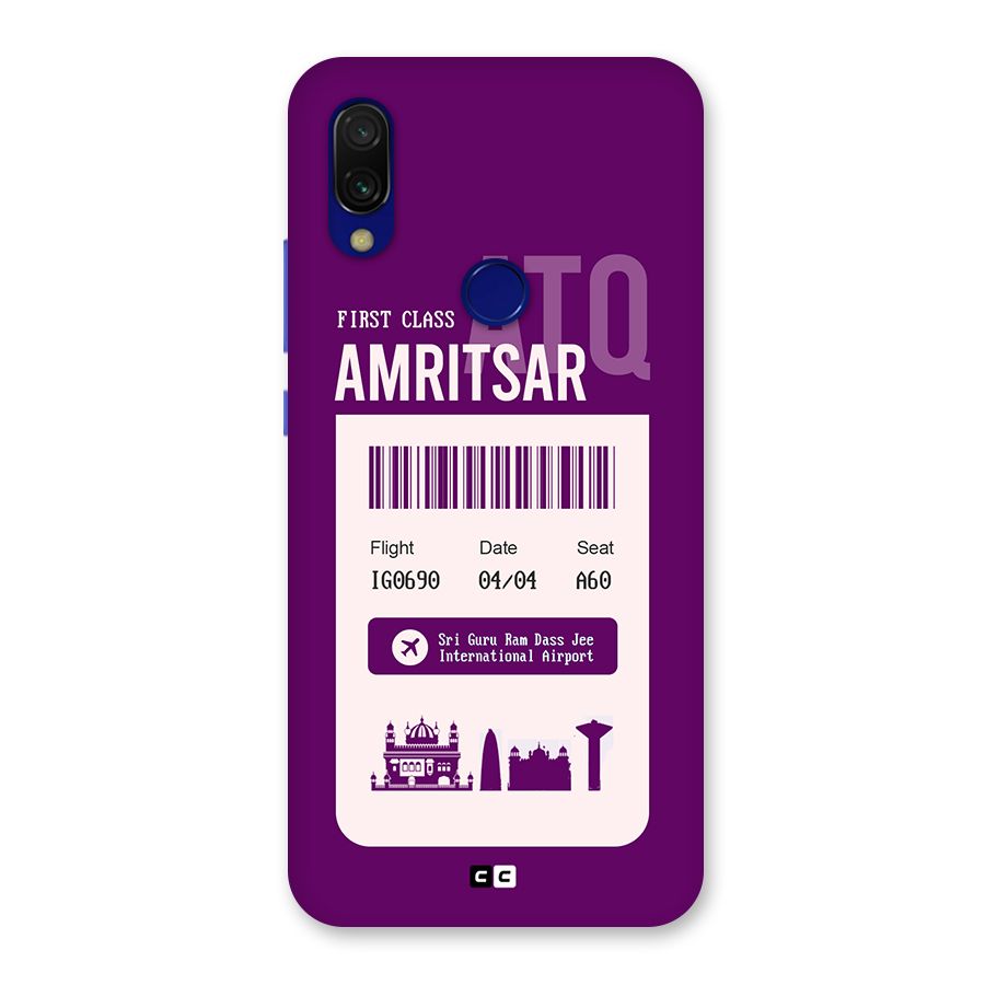 Amritsar Boarding Pass Back Case for Redmi 7