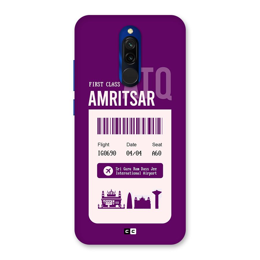 Amritsar Boarding Pass Back Case for Redmi 8