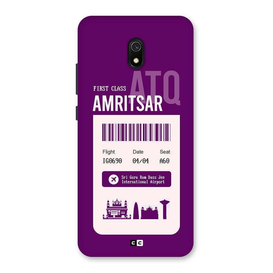 Amritsar Boarding Pass Back Case for Redmi 8A