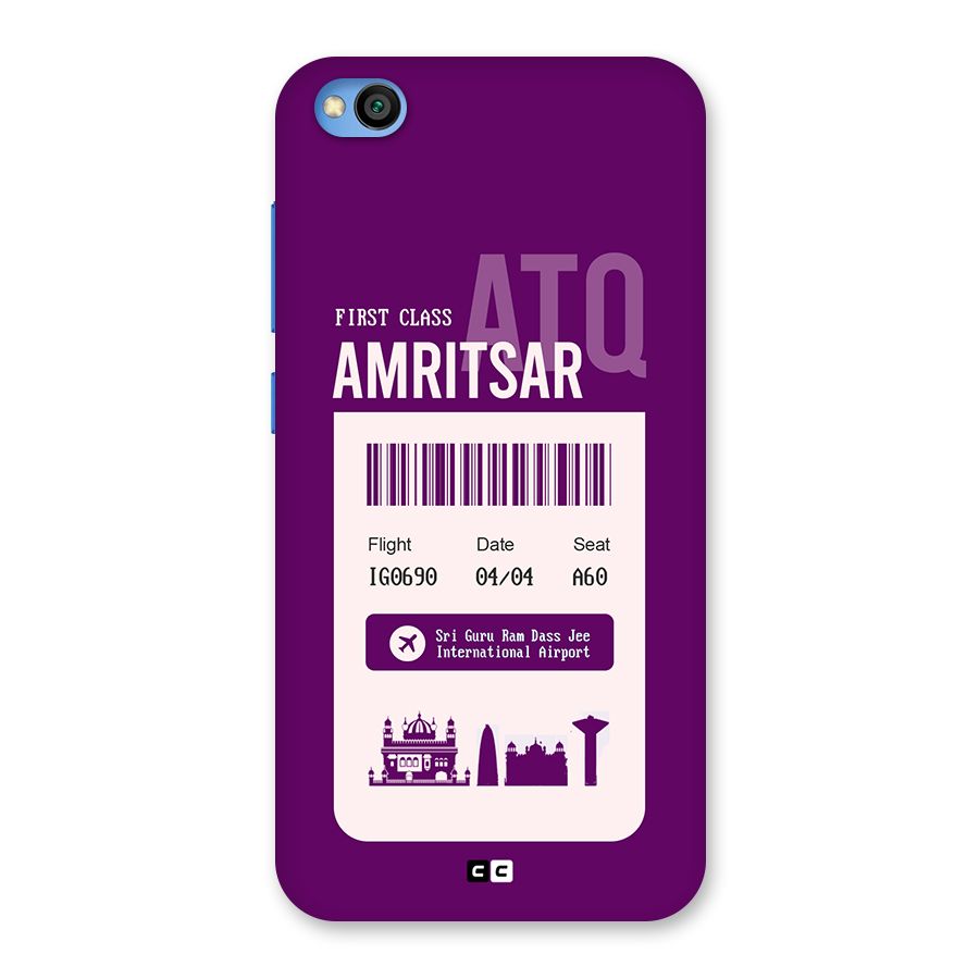 Amritsar Boarding Pass Back Case for Redmi Go