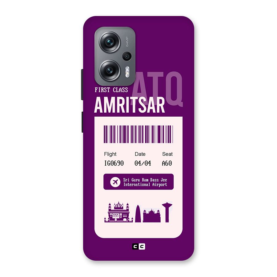 Amritsar Boarding Pass Back Case for Redmi K50i