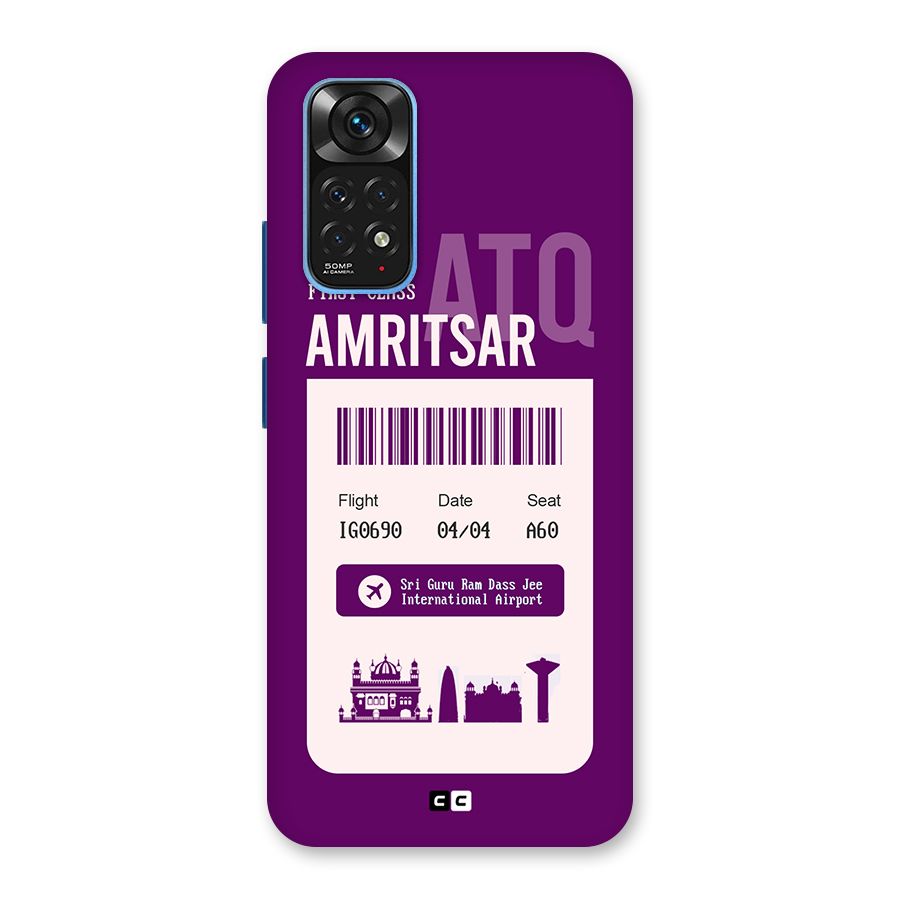 Amritsar Boarding Pass Back Case for Redmi Note 11S