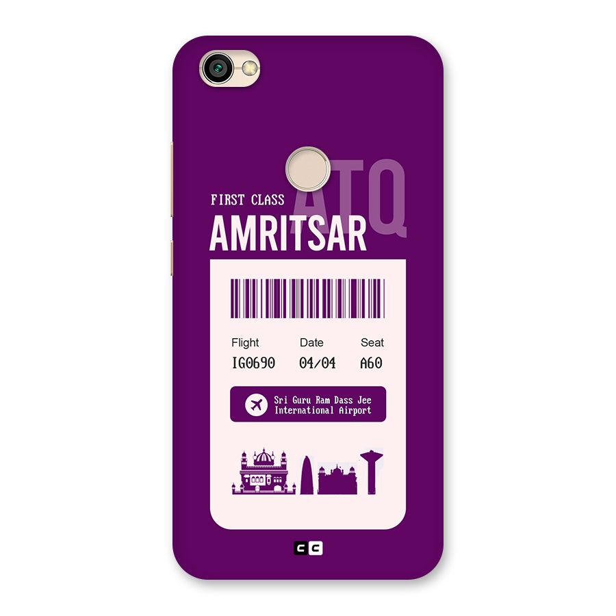 Amritsar Boarding Pass Back Case for Redmi Y1 2017