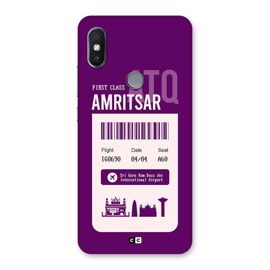Amritsar Boarding Pass Back Case for Redmi Y2