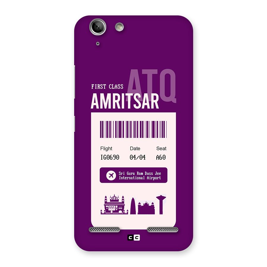 Amritsar Boarding Pass Back Case for Vibe K5 Plus