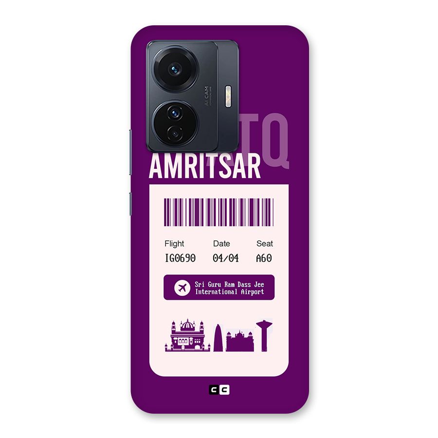 Amritsar Boarding Pass Back Case for Vivo T1 Pro