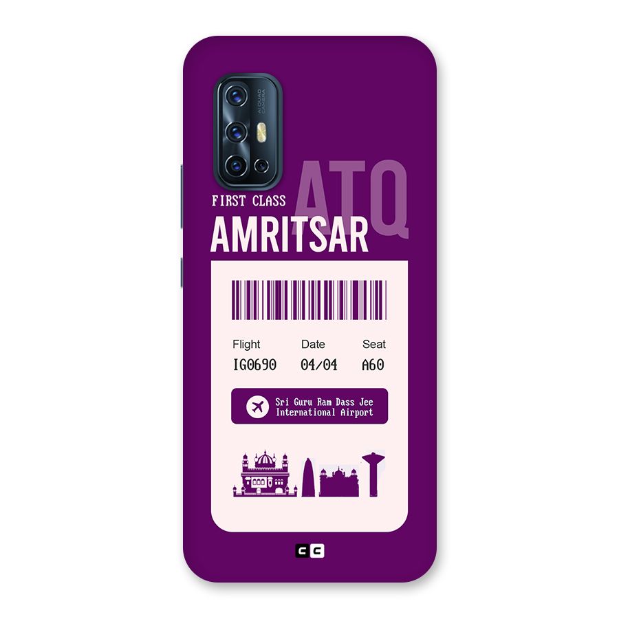 Amritsar Boarding Pass Back Case for Vivo V17