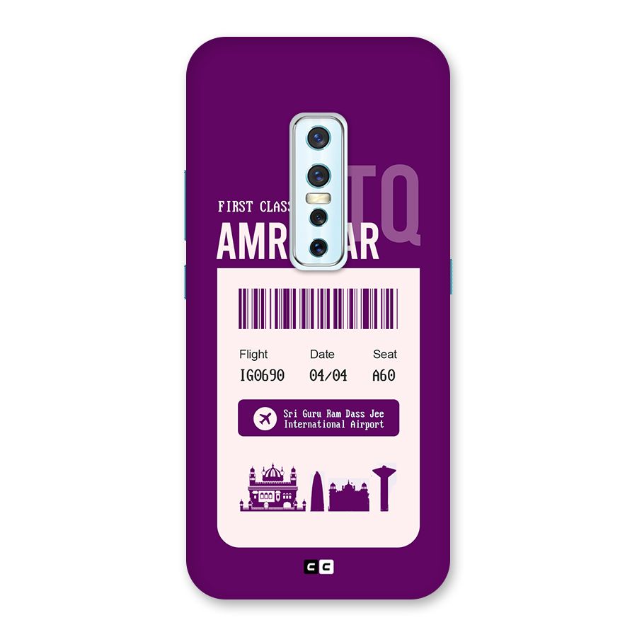 Amritsar Boarding Pass Back Case for Vivo V17 Pro