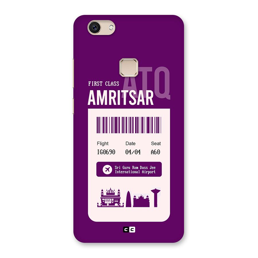 Amritsar Boarding Pass Back Case for Vivo V7