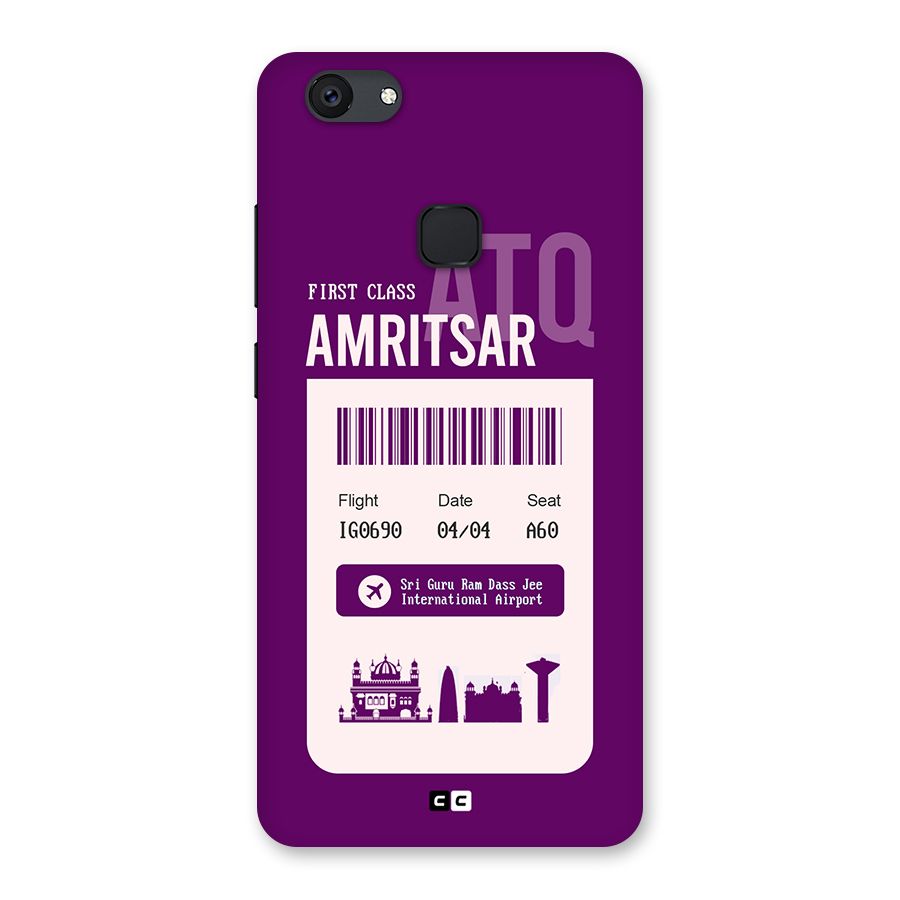 Amritsar Boarding Pass Back Case for Vivo V7 Plus