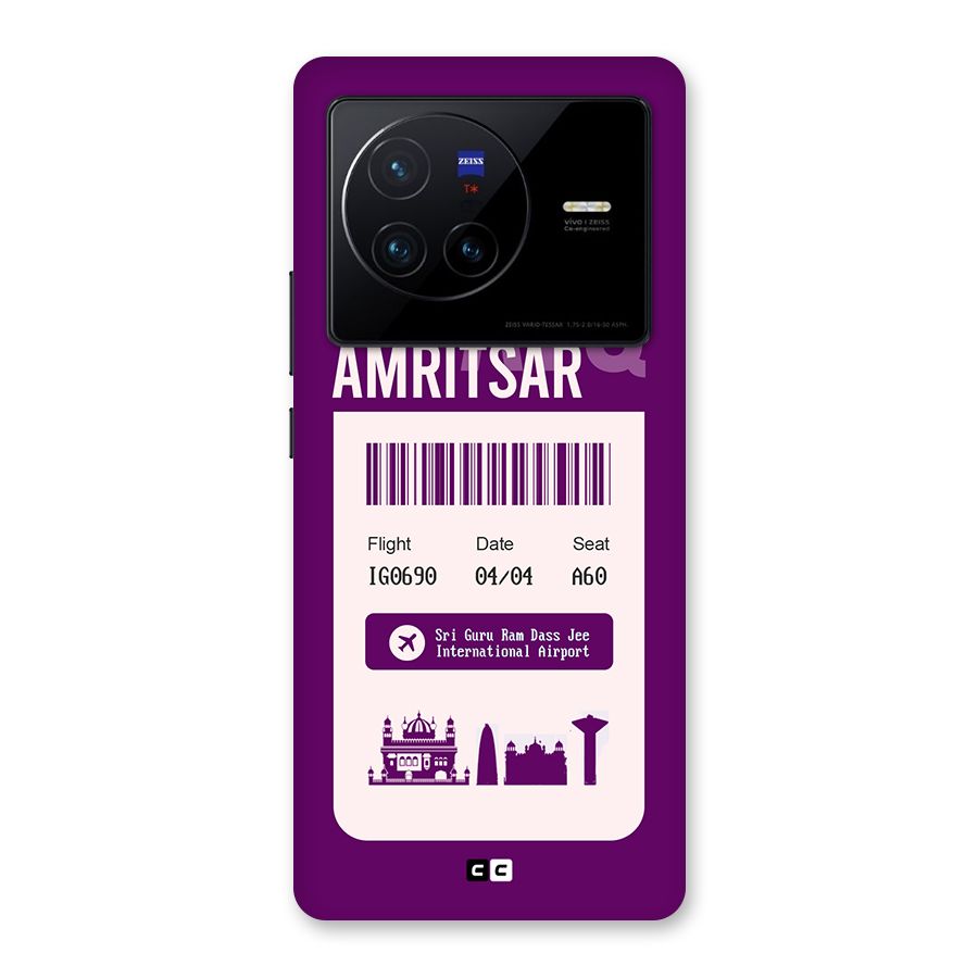 Amritsar Boarding Pass Back Case for Vivo X80