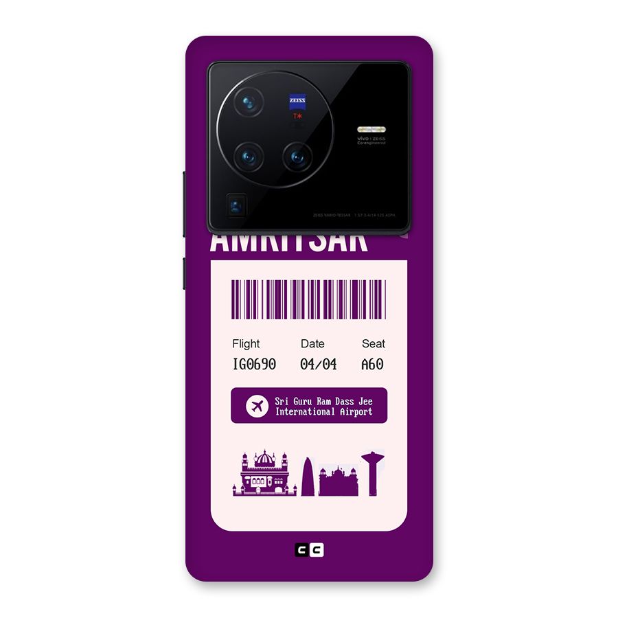 Amritsar Boarding Pass Back Case for Vivo X80 Pro