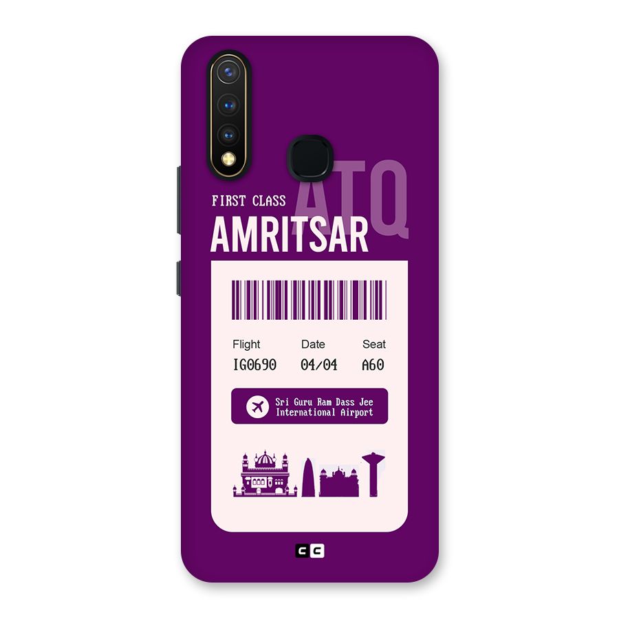 Amritsar Boarding Pass Back Case for Vivo Y19