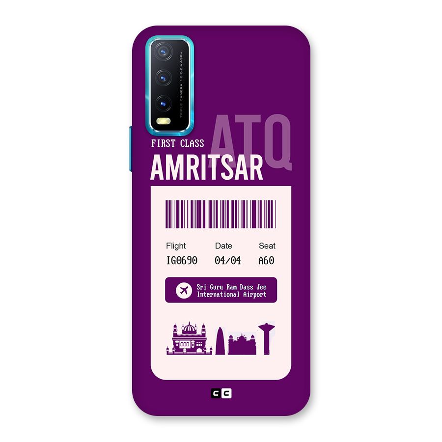 Amritsar Boarding Pass Back Case for Vivo Y20G