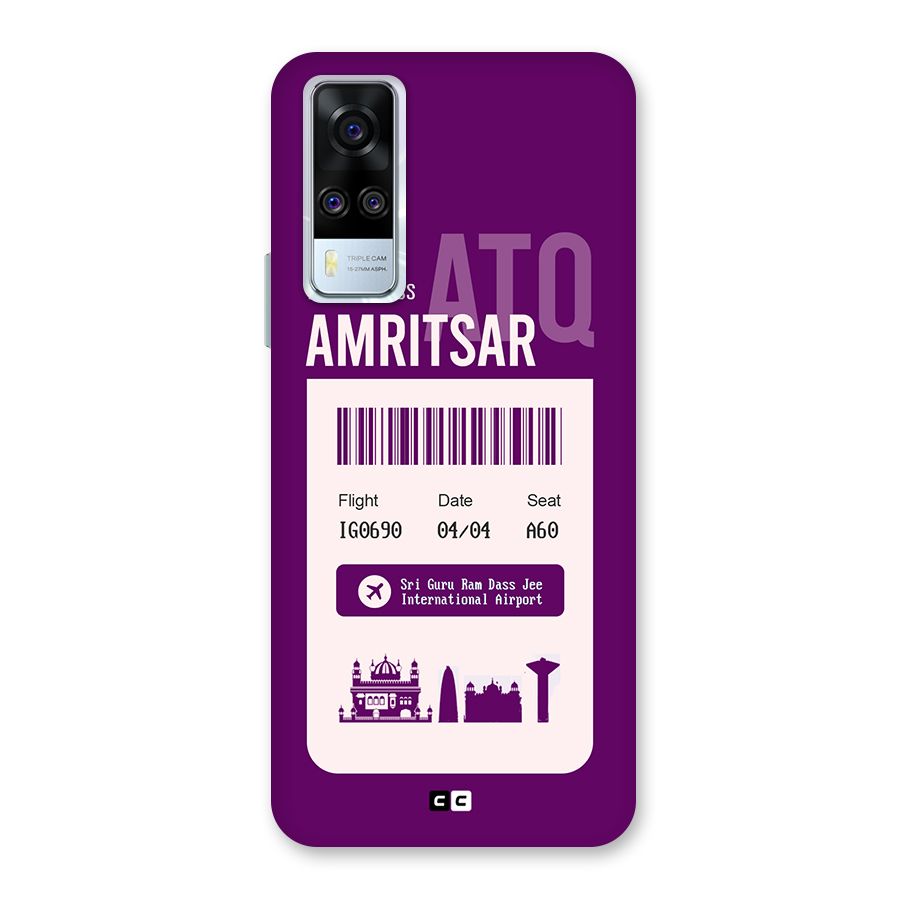 Amritsar Boarding Pass Back Case for Vivo Y31