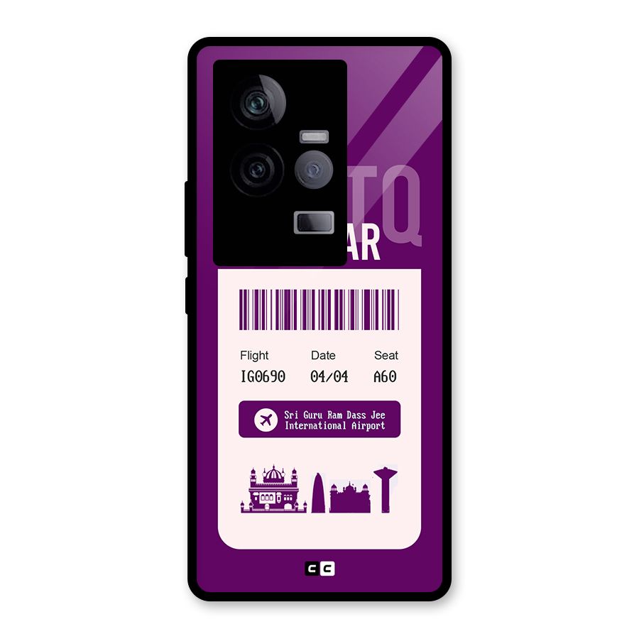 Amritsar Boarding Pass Glass Back Case for Vivo iQOO 11 5G