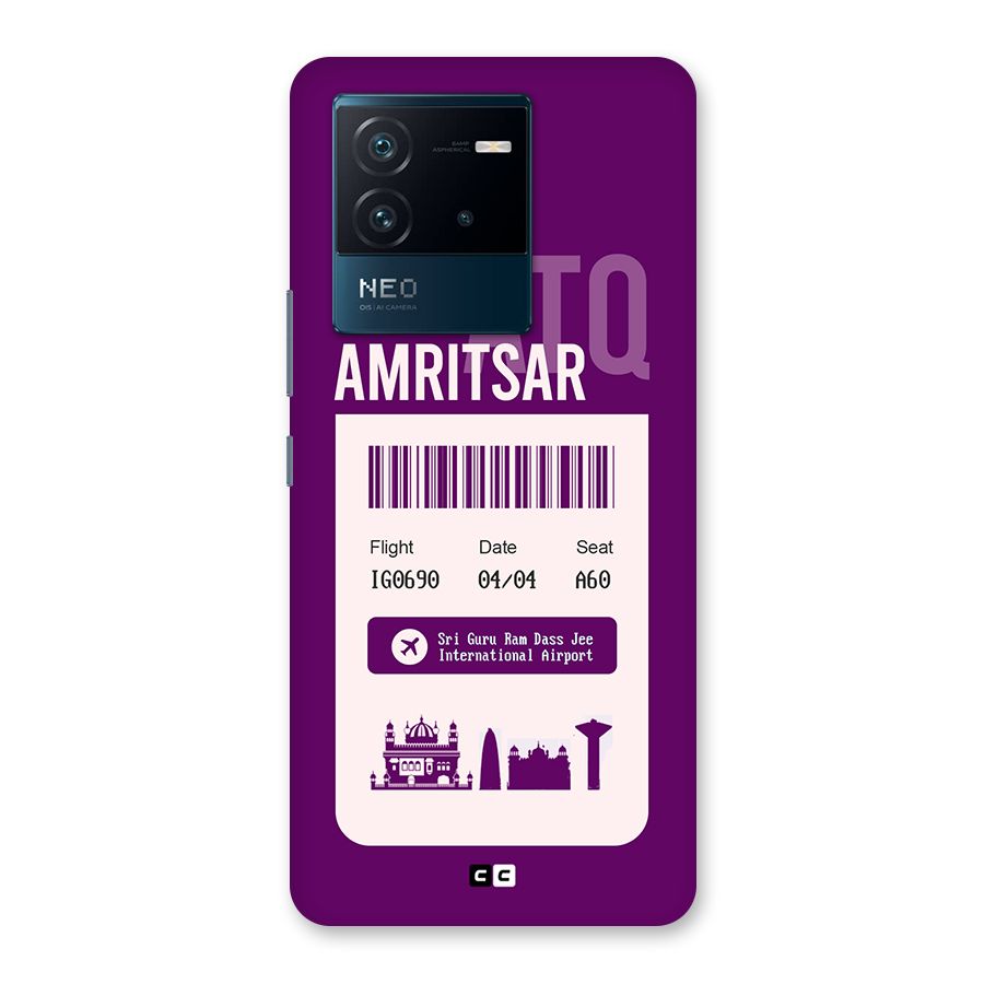 Amritsar Boarding Pass Back Case for Vivo iQOO Neo 6 5G